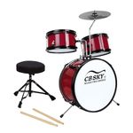 CB Sky 5-piece Junior Drum Set (RED), children Percussion Instrument/Kids Musical Toys/Kids Musical Instrument for ages 3-5 5-9