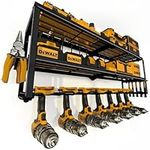 Spampur Power Tool Organizer, 15 Min Quick Assembly & Max 150lb load by Heavy Duty Metal, 7 Slots for Cordless Drill in Garage/Workshop/Pegboard/Shed Suitable for Father Gift Man Gift