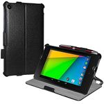 Amzer AMZ96128 Folio Case for Tablet - Black Leather