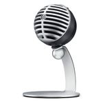 Shure MV5 Digital Condenser Microphone with Cardioid - Plug-and-play with iOS, Mac, PC, Onscreen Control w/ShurePlus MOTIV Audio App, Includes USB and Lightning Cables (1m each) - Gray w/Black Foam