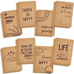 Paper Junkie 16 Pack Inspirational Notebook 5x8 Journal, Motivational Kraft Paper Journals, A5 Lined Happy Theme, Bulk Set, Art Journals, Teacher Notebook for School Classroom, Home, Office