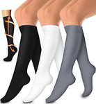 Compression Socks,(3 Pairs) Compression Sock for Women & Men,Best Medical, Nursing, for Running, Athletic, Edema, Varicose Veins.