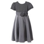 Richie House Girls' Short Sleeve Elegant Dress RH1510-F-3/4 Grey