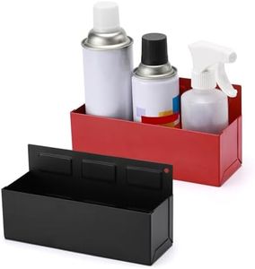 Mayouko 2PCS Magnetic Aerosol Spray Can Holder, 8.3" x 3" x 4.4", Magnet Toolbox Bottle Holder, Toolbox Storage Shelf for Chest, Garage, Workspace, Black&Red