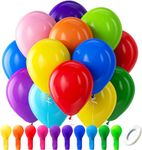 Kelfara Assorted Rainbow Party Balloons - 100 Pack 12 inch Multicolour Latex Balloons Helium Bright Color Balloon for Kids' Birthday Rainbow Party Decorations Baby Shower Wedding Graduation