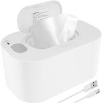 Newborn Wipe Warmer, Thermostat Baby Wipe Warmer and Wet Wipes Dispenser Portable Baby Wipes Dispenser Warmer Prevent Dry USB Baby Wipe Warmer for Car Home Baby Nursery (White, Ordinary style)