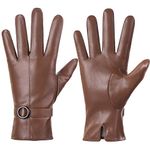 Womens Winter Leather Touchscreen Texting Warm Driving Lambskin Gloves 100% Pure (S)