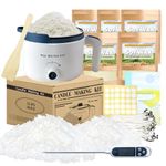 Ksedcon Candle Making Kit with Wax Melter, Bulk Soy Wax for Candle Making, DIY Candle Maker Supplies for Beginner Adults with 5lbs Soy Wax, Wax Melter, 100 Candle Wicks, 100 Wick Stickers