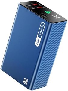 Boat EnergyShroom PB665 Turbo X, 30000mAh Laptop Powerbank w/ 65W Turbo Fast Charging, 100W high-Speed Cable. Compact, for MacBooks, laptops, iPhones, Android, Smartphones, Tablets (Navy Blue)