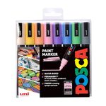 Posca Pens PC-5M Felt Tip Acrylic Paint Colouring Set. Opaque Coloured Permanent Markers for Adults and Children. Ideal on Fabric, Graffiti, Watercolour, Outline, Drawing, Window and Glass Art. 8 Pack