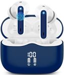 Wireless Earbuds, Bluetooth 5.3 Headphones Wireless Earphones, In Ear buds Wireless Earbuds, 4 ENC Noise Cancelling Mic Wireless Headphones, IP7 Waterproof, 40H Playtime, Mini Ultra Light, Navy Blue