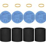 12 Pcs 90107 Filter and 90585 Foam Sleeve & Retaining Band,Compatible with Shop Vac 5 Gallon and Above Filters, Replacement Parts #9010700, 9013700