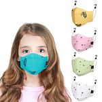 Cenwell Kids 3D Mask Reusable, Washable, Breathable & Comfortable Stylish Face Mask with Adjustable Earloops for Boys Girls Children Gift, Cute Designer Fabric Mask, Pack of 5)