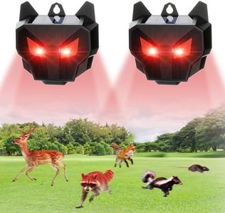 ReOasis Solar Animal Repellent Outdoor, 2 Pack Waterproof Coyote Deterrent for Chicken Coop Farm Garden Yard, Predator Lights for Racoon Skunk Deer Coyote Fox