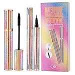 ONLYOILY Mascara, 2 Pack Mascara and Eyeliner Set, Waterproof Black Mascara, Longer Thicker Voluminous Lashes, Precision Eyeliner for Striking Eyes, All-Day Wear Makeup Kit (Black 01)