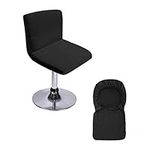 BTSKY Pack of 2 Bar Stools Covers with Backrest Cover - Stretch Chair Cover Slipcovers for Short Swivel Dining Chair Back Chair Bar Stool Chair(Not Include Chair) (Black)