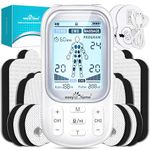 Easy@Home Tens Machine EMS: TENS Machine for Pain Relief EMS Muscle Stimulator for Back Pain | Back Massage Machine for Pain | Arthritis Pain Relief | Dual Channel 24 Modes 16 Pads Replacements