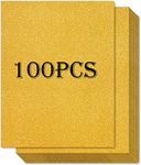 100 PCS Gold Glitter Paper Cardstock, A4 Single Sided Sided Gold Cardstock Paper for DIY Projects, Scrapbook, Arts and Craft, Birthday and Wedding Party Decorations, 250GSM, 8.3x11.7 in