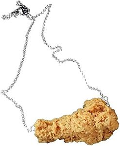 Simulation Fried Chicken Pendant Necklace Lovely Funny Handmade Simulation Food Chicken Legs Wings Necklace Resin Creative Barbecue Necklace for Women Girl Party Jewelry -Style 2