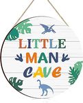 TheirNear Baby Boy Nursery Decor, Little Man Cave Dinosaur Pattern Wall Decor for Kids Toddler Bedroom Playroom Living Room Decorations