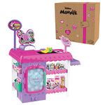 Disney Junior Minnie Mouse Marvelous Market, Pretend Play Cash Register with Realistic Sounds, 38 Play Food Pieces and Accessories, Officially Licensed Kids Toys for Ages 3 Up by Just Play