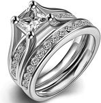 Jude Jewelers Stainless Steel Princess Cut Wedding Engagement Ring Set Anniversary Propose Eternity Bridal Halo (13)