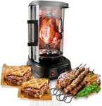 NutriChef Countertop Vertical Rotating Oven - Rotisserie Shawarma Machine, Kebob Machine, Stain Resistant & Energy Efficient W/Heat Resistant Door, Includes Kebob Rack with 7 Skewers