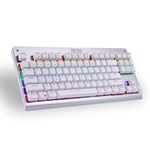 MechanicalEagle Z-77 Multicolor Backlit 87 Keys Mechanical Gaming Keyboard {US Layout} with Blue Switches DIY Replaceable Switches - White