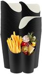 Green Direct Black French Fry Cups Disposable Paper Cup | Charcuterie Cups Disposable French Fry Holder | Paper Cups French Fries Holder Pack of 50 Appetizer Cups