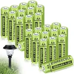 KINREECELL Rechargeable AA Batteries, Ni-MH Double A Solar Batteries High Capacity 1.2V Pre-Charged for Outdoor Solar Lights, String Lights Pathway Lights (AA-600mAh-24pack)