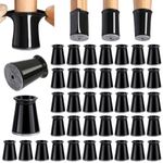 Chair Leg Floor Protectors 40 PCS Furniture Sliders for Hardwood Floors, Silicone Chair Leg Protectors for Protecting Floors from Scratches and Noise, Extra Small-Black