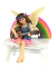 Megan The Rainbow Fairy with Rainbow Bench – a Miniature Fairy Figurine for Your Fairy Garden by GlitZGlam