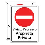 Haobase Pack of 2 Sign Private Property Labels - 150mm x 200mm - Self Adhesive Vinyl