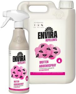 Envira Mottenspray - Hochwirksame Abwehr gegen Lebensmittelmotten & Kleidermotten - Mottenschutz - Anti Motten Spray für Kleiderschrank, Küche & Wohnung - Dezenter Duft, geruchsarm - 500 ml+2L Sprüher