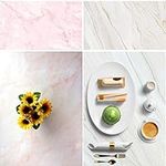 Selens 56x89cm 2 in 1 Food Photography Backdrop Background White Pink Marble Texture Photo Studio for Flat Lay Product Props Jewelry Cosmetics Video Shooting Vlog, Double Sided Pattern