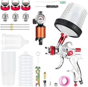 YUZES HVLP Air Spray Gun Set with Disposable Paint Cup 600cc, Easy to Use, Automotive Paint Gun with Air Compressor Water/Oil Separator, Paint Gun for Cars & Furniture DIY Painting