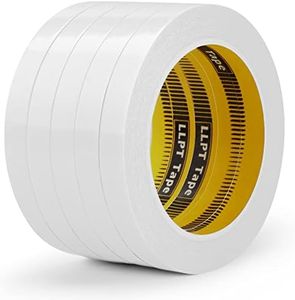 LLPT Double Sided Tape 1/2" x 50 Ft Each 5 Pack Sticky Adhesive Transparent Ultra Thin Tear by Hand for DIY Crafts Scrapbooking Arts Photography Fabric Glue Alteration (SPD1215CR05)