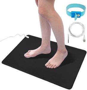 Huanyon Grounding Mat Kit for Healthy Grounding Energy, Grounding Pad for Sleep with Grounding Wristband & 15ft Grounding Cord, for Improve Sleep and Reduce Anxiety