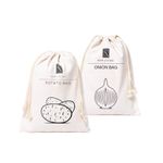 Potato Bag & Onion Bag | Linen Cotton Material | Onion Storage and Potato Storage | Eco Product | by New Living | Food Storage Bag | 30 * 40cm