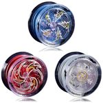 3 Pcs Light Up Yo Yo Balls, lashing Responsive Yoyo Toys for Kids, Beginner Trick Yoyo Toy for Boys and Girls, Colorful LED Light Up Easy Return YoYo for Learning Tricks, Improving Motor Skills