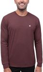 INTO THE AM Premium Long Sleeve Shirts for Men Casual Work Sun Protection Basic T-Shirts for Gym Construction (Maroon, XX-Large)