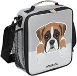 Cute Boxer Dog Lunch Box for Kids Girls Boys, Puppy Lunch Bags for Teens Insulated Lunch boxes for School, Work, Picnic, Cooler Tote Bag with Adjustable Shoulder Strap