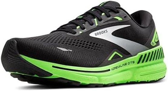 Brooks Men’s Adrenaline GTS 23 Supportive Running Shoe - Black/Green/White - 10 Medium