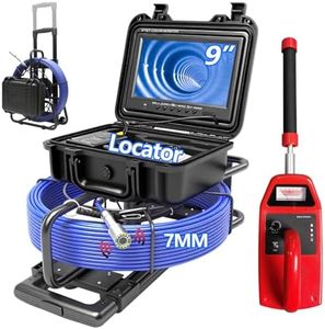 Gatebig Sewer Camera with Locator,165FT/50M,Retractable Handle,Distance Counter,7MM Cable, 9'' IPS Drain Inspection Camera with DVR, IP68 Plumbing Snake with 12 Lights for Home,Duct Pipe Inspection