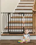 GROWNSY Baby Gate for Stairs, Pressure Mounted Baby Gate for Top of Stair&Doorway