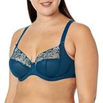 Elomi Women's Plus Size Charley Underwire Plunge Bra, Petrol, 42H