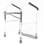 NRS Healthcare Buckingham Foldeasy Toilet Support Frame, Adjustable Bathroom Safety Support Frame for Elderly, Handicapped and Disabled Users, Home and Clinic Use