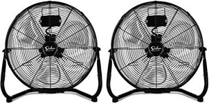 Simple Deluxe 20 Inch 3-Speed High Velocity Heavy Duty Metal Industrial Floor Fans Quiet for Home, Commercial, Residential, and Greenhouse Use, Outdoor/Indoor, Black, 2 Pack