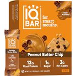 IQBAR Peanut Butter Chip Keto Protein Bars, 12-Count, Gluten Free, Low Carb, Vegan Snacks