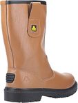 Amblers Safety Mens FS124 Water Resistant Pull on Safety Rigger Boot Tan Size UK, Tan, 7